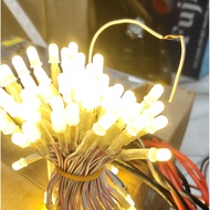 1 5mm led string over 5m long, 100leds 1 warm yellow string