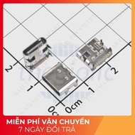 [10 Pieces]- USB Female Port 3.1 Type C 16 Pins Straight Paste SMD Tech Components Tech Components