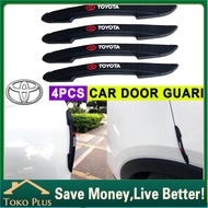 【Dikirim dlm 24jam】4pcs/set Hitam TOYOTA logo door guard pelindung pintu mobil bahan karet car door protector anti benturan lecet emblem/sticker mobil aksesoris Toyota avanza/fortuner/alphard/rush/starlet/ae86/toyota wish/vios/supra/yaris/calya