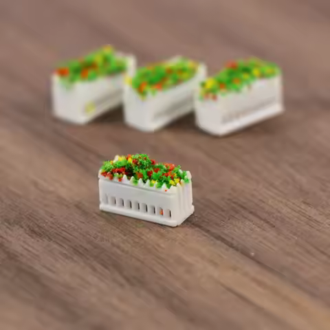 GY39 12pcs N TT OO O Scale Model Rectangle Flowerbed Park Garden Border