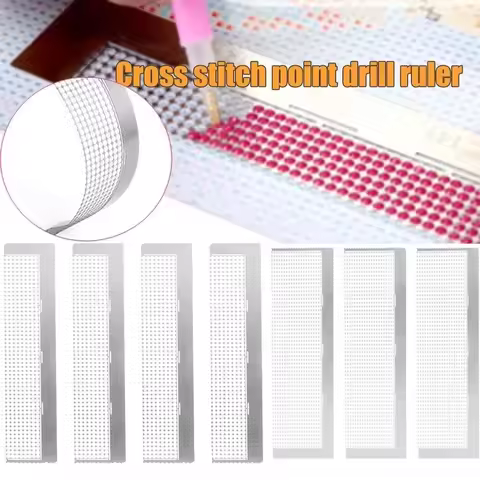 Stainless Steel DIY Diamond Painting Cross Ruler Solid Color Diamond Painting Tools Cross Stitch Too