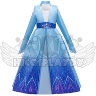 hiCosplaydy Kids Frozen 2 Elsa Cosplay Costume Dress
