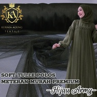 ( Per Setengah Meter ) Kain Tile Soft Tulle Meteran warna HIJAU ARMY Bahan Dekorasi Dress Rok Tutu M