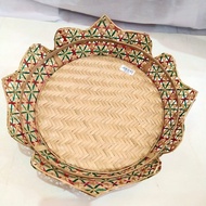 Colored Lotus Bamboo Bowl Plate