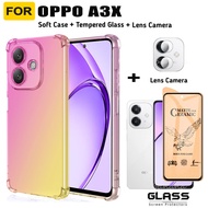 Oppo A3x 5G เคสโทรศัพท์กันกระแทกสําหรับ OPPO A3x 4G A3 Pro 5G เซรามิค Frosted ฟิล์มกระจกนิรภัยและฟิล