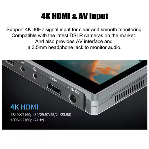 FEELWORLD Camera Field Video Monitor FW759 PRO 7-Inch Touch Screen 4K HDMI 1280x800 IPS