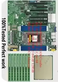 EPYC 7551P 32 Core 64 Thread 180W TDP，RECC Memory 2×64GB 128GB DDR4 2933MHz，Motherboard CPU RAM Comb