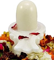 A&S Ventures 3 Inch White Marble Shivling | Shiva Lingam Shivling Idol Statue for Home Puja