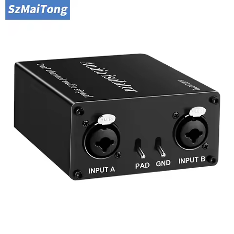 Dual Channel XLR 6.5mm Audio Noise Isolator, Current Hum Elimination for Mixer Microphone & Professi