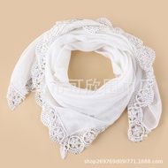 A131 Pearl Chiffon Stitching Hot Diamond Square Scarf Ethnic Style Head Scarf Head Scarf Gauze Head 