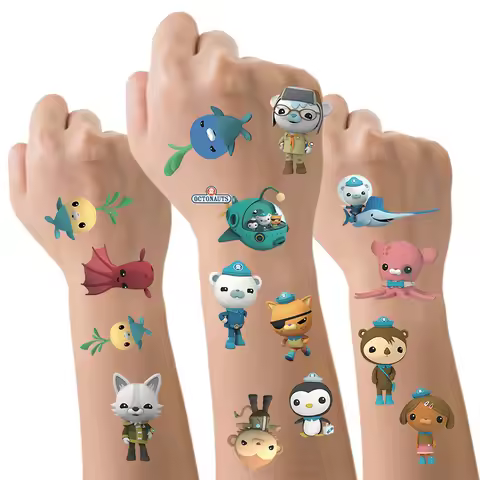 Octonauts 6pcs not repeating kids Toys tattoo sticker Movie Barnacles Peso PVC Tattoo Sticker Childr