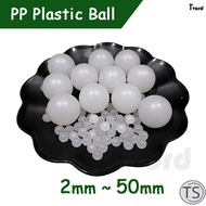 TS 1-100pcs PP Plastic Ball Diameter 2mm 3mm 3.175mm 7mm 9.525mm-50mm White Solid Bead Plastic Polyp
