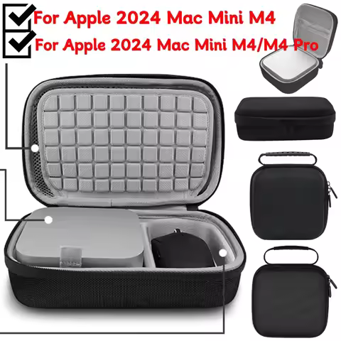 Carrying Case For Apple 2024 Mac Mini M4 Mouse and Cable EVA Hard Case Dustproof Organizer Case for 