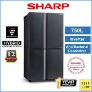 Sharp 921VMSS 4 Door Inverter 750L Refrigerator Peti Ais Fridge Peti Sejuk