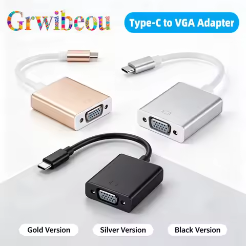 USB C to VGA 1080P Display Adapter Type-C Male to VGA Female Converter Cable for Surface Book 2 Moni