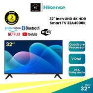 (𝐃𝐞𝐥𝐢𝐯𝐞𝐫 𝐛𝐲 𝐂𝐨𝐮𝐫𝐢𝐞𝐫) Hisense 32'' Inch UHD 4K HDR Smart TV | 32A4000K 电视机