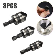 3pcs 12/16/19mm 5/7 Flute 90 Degrees Chamfer Drill Bit Set  Wood Working Carbon Steel Drill Bit Cutt