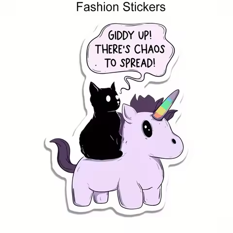 Giddy Up There Is Chaos To Spread Car Stickers For Laptop Water Bottle Macbooks Car Truck Van SUV Mo
