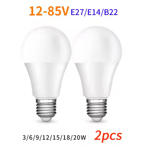 2pcs/lot DC12-85V 3W 6W 9W 12W 15W 18W 20W LED Bulb Lamps E27 E14 B22 Light Bulb Smart IC High Brigh
