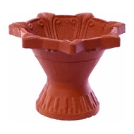 Partyforte Deepavali Red Clay Diya with Stand [Local Seller! Fast Delivery!]