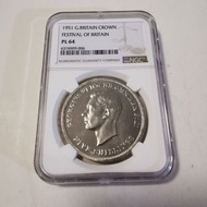 1951年英國喬治六世馬劍屠龍精鑄幣 NGC PL64