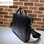 LV_ Bags Gucci_ Bag Briefcases Print Embossed Briefcase 658573 Embossing Canvas Handbag RE54
