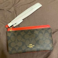 《全新正品》Coach 防刮皮革雙層拉鍊大手拿包 #HappyMom