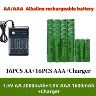 1.5V Alkaline Rechargeable Battery  AA LR6 AAA LR03+Charger for Computer Clock Radio Video Game Digi