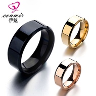 6 / 8mm stylish simplicity smooth stainless steel rings couple rings Men's Rings Women's Rings