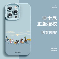 เคสโทรศัพท์ซิลิโคนบางเฉียบ Apple 16Promax iPhone 13 ปกป้องเลนส์ทั้งตัว ป้องกันการตกหล่น ลายการ์ตูนคู