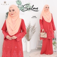 KURUNG SALMA Sedondon Ibu Anak Baju Kurung Moden Muslimah Premium Cotton Sulaman Eyelet Muslimah Cut