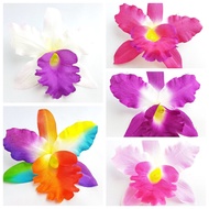 10pcs Mix Assorted Colors Cattleya Orchid Silk Flower Head Size 3.5 Inches For DIY Hair Accessories,