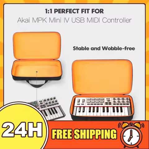 EVA Storage Case for Akai Professional MPK Mini IV USB-C MIDI Keyboard Controller Waterproof Hard Sh