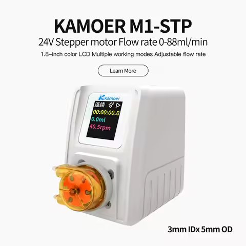 Kamoer 88ml/min M1 Adjustable Peristaltic Pump 24V High Precision Stepper Dosing Pump with LCD Scree