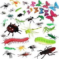 OOTSR 39 Pcs Random Plastic Insects Bug Toys for Kids Boys, 2-6” Fake Bugs - Fake Spiders, Cockroach