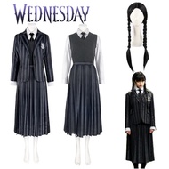 Addams Family Cosplay Costume Women Girls Gothic Punk Jacket School Uniform Halloween Christmas Part