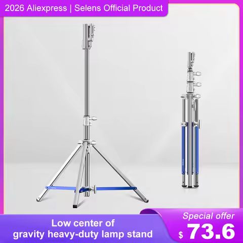 Selens New 172cm Low Center Of Gravity Heavy Duty Light Stand Tripod Photo Studio Kits Stainless Ste