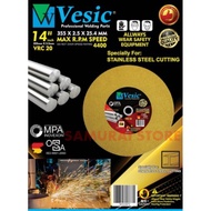 14" Vesic Stainless Steel Cutting Disc / Metal Cutting Disc / Mata Potong Besi