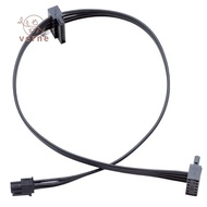 2Pcs Mini 4Pin to Dual 15Pin SATA HDD Power Cable Mini 4P to Serial SSD Dual HDD Power Cable, 45cm/1