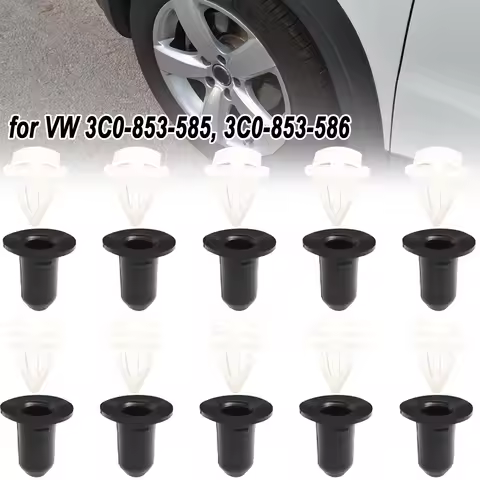 10Sets Upper Door Cover Scuff Protection Moulding Clips and Grommet for VW 3C0-853-585 3C0-853-586 P
