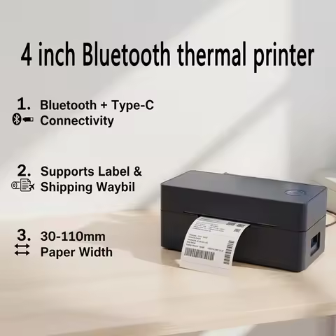 4 inch Bluetooth thermal printer for 30mm-110mm Paper DHL,Fedex Express delivery label barcode print