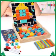 [Isuwaxa] Wooden Tangram Puzzle Educational Toy Intelligence Toy for Children