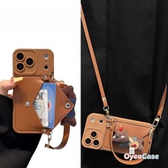 Cherry Bear Card Bag Cases With Crossbody Strap For Samsung Galaxy J6 Plus J4 Plus J2 Prime A7 2018 