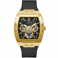 Guess Men's Sports Chronograph Watch, Black Silicone Rubber Strap, 50M Waterproof, Stylish & Durable