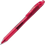 Pentel Knock Gel Ballpoint Pen Energel X, 0.7mm Regular Triagle Tip, Red Ink (BL107-B)