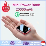 Mini Power Bank 20000mAh Fast Charging Built-in 4 Cables Digital Display Powerbank Portable External Battery Pack