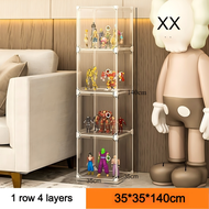 Save Mall Lemari pajangan plastik transparan/helm/mainan/kotak pajangan penyimpanan POPMART boneka