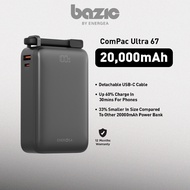 ENERGEA ComPac Ultra 67 20,000mAh Power Bank With Build In USB-C Cable PD67W - Gunmetal