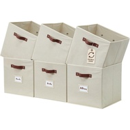 2PCS Storage Bins, Cube Storage Bin with Labels, Fabric Storage Cubes for Shelves (11" x 11" / 2pcs)