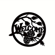 1pc Welcome Metal Wall Art, Unique Home Porch Decor, New House Metal Gift, Welcome Metal Sign, Easy To Hang,  Wall Decor